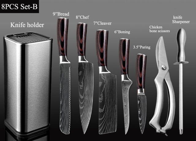 Kitchen Chef Knife 4-8PCS Set