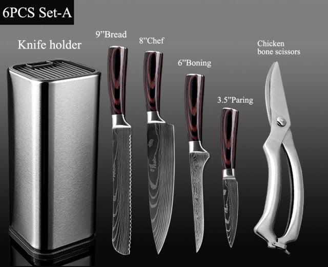 Kitchen Chef Knife 4-8PCS Set